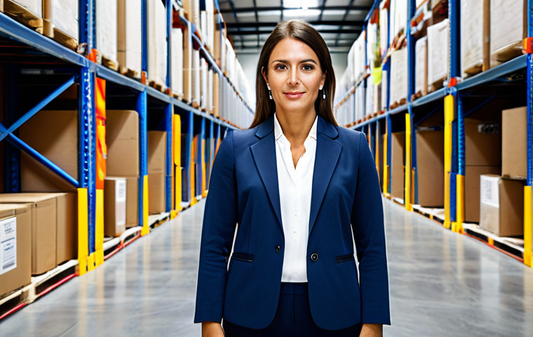 항공화물 취급 기업 리뷰와 평가 - Logistics Manager in Madrid**

"A confident female logistics manager, in her early 30s, wearing a st...