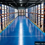 항공화물 적재와 공간 활용 팁 - A high-tech air cargo warehouse interior showcasing modular storage spaces with adjustable shelving ...