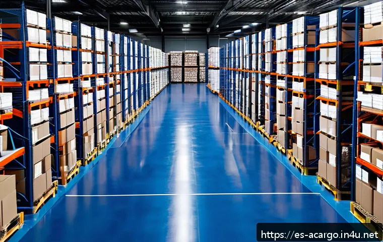 항공화물 적재와 공간 활용 팁 - A high-tech air cargo warehouse interior showcasing modular storage spaces with adjustable shelving ...