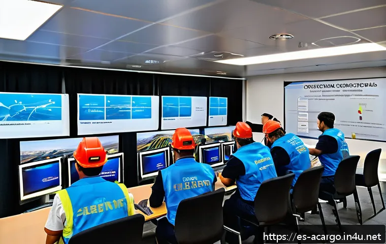 항공화물 실무 강의 추천 - A professional logistics training classroom in Latin America, showing adult students of diverse back...